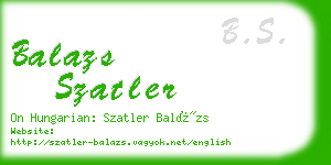 balazs szatler business card